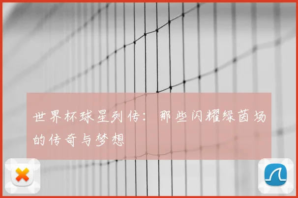世界杯球星列传：那些闪耀绿茵场的传奇与梦想